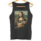 Mona Lisa Mit Orangefarbener Katze Lustige Kunstmalerei Tank Top