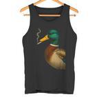 Stockente Ente Raucht Eine Zigaretteintage Lustige Ente Jagd Tank Top