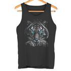 Tigerporträt Tierliebhaber-Grafik Mit Blauen Augen Motiv Tiger Tank Top