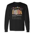 Booktrovert Cozy Book Lover Lustiges Buch Nerd Literarischer Humor Langarmshirts
