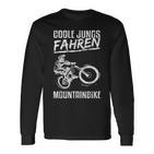 Coole Jungs Fahren Mountainbike Mtb Fahrrad Kinder Jungen Langarmshirts