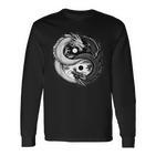 Yin Und Yang Chinesischer Dracheintage Drachen Japanisch Langarmshirts