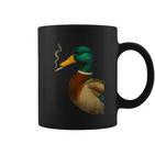 Stockente Ente Raucht Eine Zigaretteintage Lustige Ente Jagd Tassen