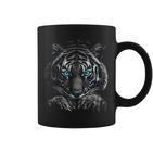 Tigerporträt Tierliebhaber-Grafik Mit Blauen Augen Motiv Tiger Tassen