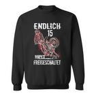 Endlich 15 Moped Freigeschaltet Geburtstag Mopedfahrer Sweatshirt