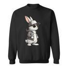 Hasengesicht Mitonnenbrille Kappe Ostern Tag Für Jungen Herren Kinder Sweatshirt