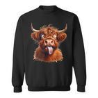 Highland Kuh Tiermotiv Lustiges Hochlandrind Kuhmotiv Sweatshirt