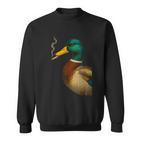 Stockente Ente Raucht Eine Zigaretteintage Lustige Ente Jagd Sweatshirt
