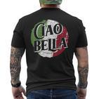 Ciao Bella Mit Italienischer Flagge Italienisches T-Shirt mit Rückendruck