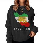 Iran Flagge Karte Löweonnechwert Free Iran Unterstützung Frauen Des Iran Sweatshirt Frauen