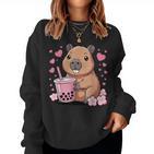 Süßer Capybara Bubble Tea Capybara Kinder Mädchen Sweatshirt Frauen