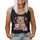 Süßer Capybara Bubble Tea Capybara Kinder Mädchen Tank Top Frauen
