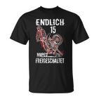 Endlich 15 Moped Freigeschaltet Geburtstag Mopedfahrer T-Shirt
