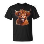 Highland Kuh Tiermotiv Lustiges Hochlandrind Kuhmotiv T-Shirt