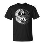Yin Und Yang Chinesischer Dracheintage Drachen Japanisch T-Shirt