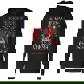 French Bulldog Santa Hat Frenchie Dog Ugly Christmas Sweater Long Sleeve T-Shirt