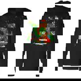 Santa Bigfoot Christmas Tree Xmas Lights Sasquatch Men Long Sleeve T-Shirt