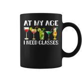 At My Age I Need Glasses Dad Mom Wine Drinking Coffee Mug