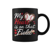 My Heart Is On That Field Cute Baseball Mom Baseball Grandma Coffee Mug