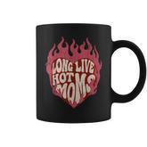 Long Live Hot Moms Vintage Flaming Heart Empowered Energy Coffee Mug