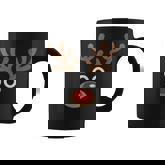 Reindeer Face Deer Red Nose Brown Christmas Coffee Mug