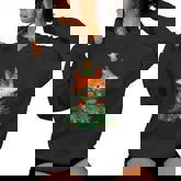 Fox Christmas Tree Pajamas Girls Boys Xmas Lights Women Hoodie