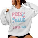 Pink Or Blue Mommy Loves You Cute Gender Reveal Mom Women Women Hoodie