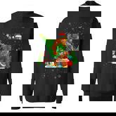 Santa Bigfoot Christmas Tree Xmas Lights Sasquatch Men Sweatshirt