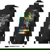 Tropical Christmas Hawaiian Santa Xmas Lights Palm Tree Sweatshirt