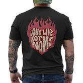 Long Live Hot Moms Vintage Flaming Heart Empowered Energy Men's T-shirt Back Print