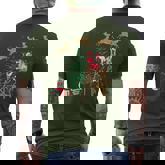 Camo Santa Christmas Deer Hunting Camouflage Hunter Men's T-shirt Back Print