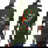 Christmas Tropical Parrot Ugly Christmas Sweater Men's T-shirt Back Print