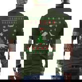 Dinosaurs And Santa Ugly Christmas Sweater Men's T-shirt Back Print