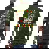 Overstimulated But Festive Opossum Ugly Sweater Christmas Men's T-shirt Back Print