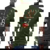 Reindeer Face Deer Red Nose Brown Christmas Men's T-shirt Back Print