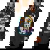 Messy Bun Woman & Monster Truck Mom Life Happy Tie Dye Women Sweatshirt