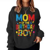 Mom Of The Birthday Boy Birthday Building Block Women Sweatshirt