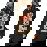 Vintage Japanese Samurai Capybara Rooster Chicken Anime Women Sweatshirt