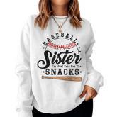Baseball Sister I'm Just Here For The Snacks Baseball Women Sweatshirt