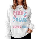 Pink Or Blue Mommy Loves You Cute Gender Reveal Mom Women Women Sweatshirt