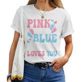 Pink Or Blue Mommy Loves You Cute Gender Reveal Mom Women Women T-shirt