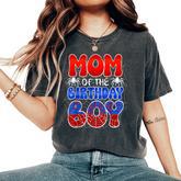 Mom Of The Birthday Boy Spider Web Family Matching Women's Oversized Comfort T-Shirt