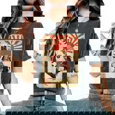 Vintage Japanese Samurai Capybara Rooster Chicken Anime Women's Oversized Comfort T-Shirt