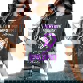 I Wear Purple For My Daughter Epilepsy Awareness Warrior Mom Women's Oversized Comfort T-Shirt