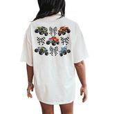 Checkered In My Monster Truck Mama Era Monster Truck Mom Women's Oversized Comfort T-Shirt Back Print