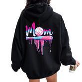 Baseball Mom Ice Cream Drip Mother's Day Baseball Mama Women Oversized Hoodie Back Print
