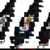 Messy Bun Woman & Monster Truck Mom Life Happy Tie Dye Women Oversized Hoodie Back Print