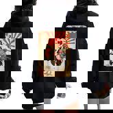 Vintage Japanese Samurai Capybara Rooster Chicken Anime Women Oversized Hoodie Back Print