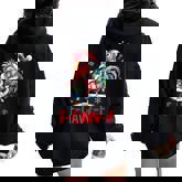 F-Caw-F Chicken Humor Santa Rooster Christmas Lights Women Oversized Hoodie Back Print