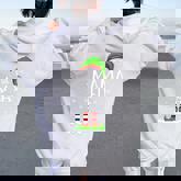 Mama Elf Squad Xmas Family Matching Group Christmas Elf Women Oversized Hoodie Back Print